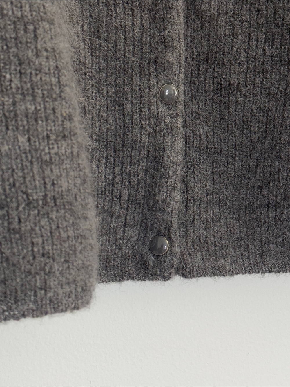 Sézane Barry Charcoal Gray Mohair Alpaca Cardigan Sweater - Picture 8 of 11